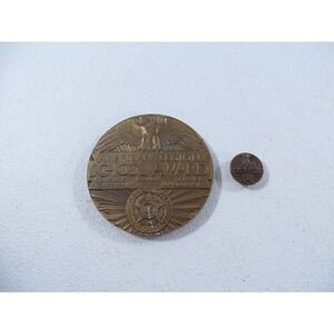 Vintage American Legion School Award 3" Bronze Medal & Lapel Pin